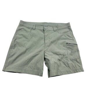 Eddie Bauer Shorts Womens 16 Green Cargo Bermuda Hiking Nylon Stretch  Outdoor